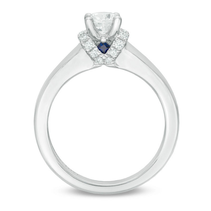 Vera Wang Love Collection 5/8 CT. T.W. Diamond Solitaire Collar Engagement Ring in 14K White Gold