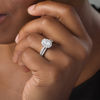 Thumbnail Image 2 of Celebration Ideal 1-1/2 CT. T.W. Oval Diamond Frame Bridal Set in 14K White Gold (I/I1)