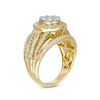 Thumbnail Image 1 of 1 CT. T.W. Composite Diamond Double Frame Multi-Row Vintage-Style Engagement Ring in 10K  Gold