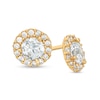 Thumbnail Image 0 of Child's 4.0mm Cubic Zirconia Frame Stud Earrings in 14K Gold