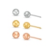 Thumbnail Image 0 of Child's 4.0mm Ball Three Pair Stud Earrings Set in 14K Tri-Tone Gold