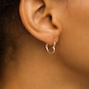 Thumbnail Image 1 of Child's Tilted Heart Hoop Earrings in 14K Gold