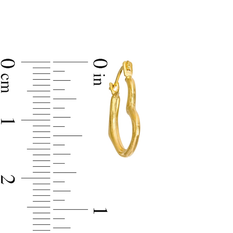 Child's Tilted Heart Hoop Earrings in 14K Gold