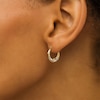 Thumbnail Image 1 of Child's Diamond-Cut Heart Trio Graduated Tube Hoop Earrings in 14K Two-Tone Gold