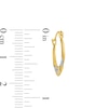 Thumbnail Image 2 of Child's Diamond-Cut Heart Trio Graduated Tube Hoop Earrings in 14K Two-Tone Gold