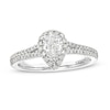 Thumbnail Image 0 of Celebration Infinite™ 1 CT. T.W. Certified Pear-Shaped Diamond Frame Engagement Ring in 14K White Gold (I/SI2)
