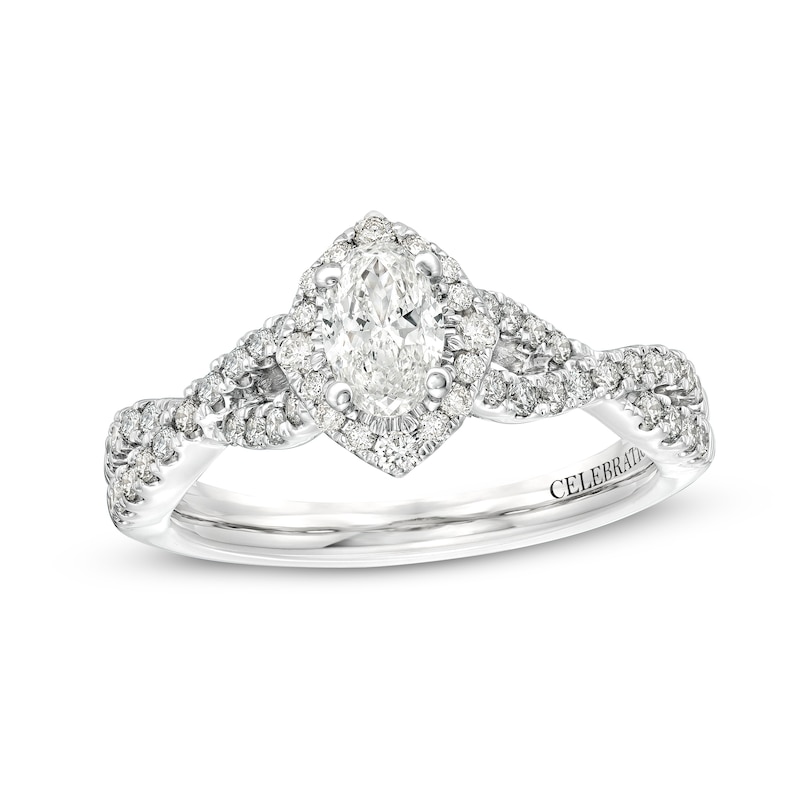 Celebration Infinite™ 1 CT. T.W. Certified Oval Diamond Frame Engagement Ring in 14K White Gold (I/SI2)