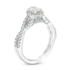 Thumbnail Image 2 of Celebration Infinite™ 1 CT. T.W. Certified Oval Diamond Frame Engagement Ring in 14K White Gold (I/SI2)