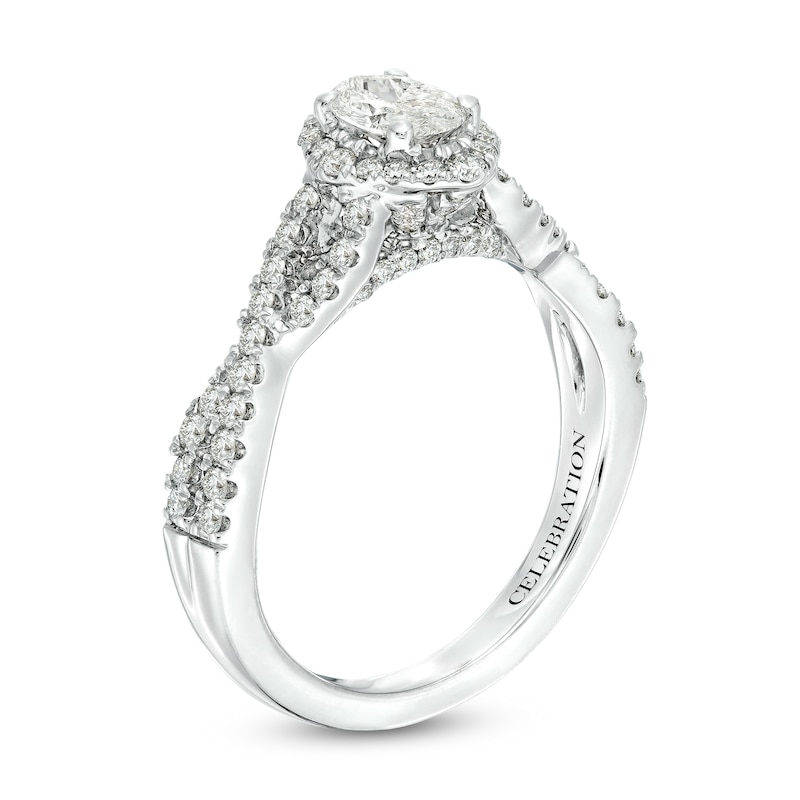 Celebration Infinite™ 1 CT. T.W. Certified Oval Diamond Frame Engagement Ring in 14K White Gold (I/SI2)
