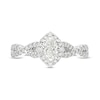 Thumbnail Image 3 of Celebration Infinite™ 1 CT. T.W. Certified Oval Diamond Frame Engagement Ring in 14K White Gold (I/SI2)