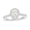 Thumbnail Image 0 of Celebration Infinite™ 1-3/8 CT. T.W. Certified Pear-Shaped Diamond Frame Engagement Ring in 14K White Gold (I/SI2)