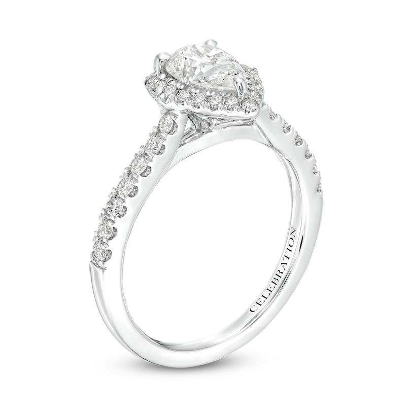 Celebration Infinite™ 1-3/8 CT. T.W. Certified Pear-Shaped Diamond Frame Engagement Ring in 14K White Gold (I/SI2)