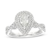 Thumbnail Image 0 of Celebration Infinite™ 1-3/8 CT. T.W. Certified Pear-Shaped Diamond Double Frame Engagement Ring in 14K White Gold (I/SI2)