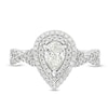 Thumbnail Image 3 of Celebration Infinite™ 1-3/8 CT. T.W. Certified Pear-Shaped Diamond Double Frame Engagement Ring in 14K White Gold (I/SI2)