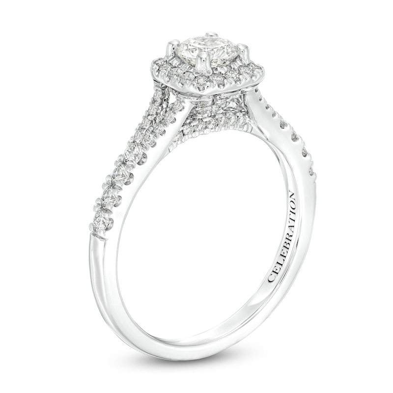 Celebration Infinite™ 1 CT. T.W. Certified Diamond Cushion-Shaped Frame Engagement Ring in 14K White Gold (I/SI2)