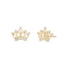 Thumbnail Image 0 of Child's Cubic Zirconia Crown Stud Earrings in 14K Gold