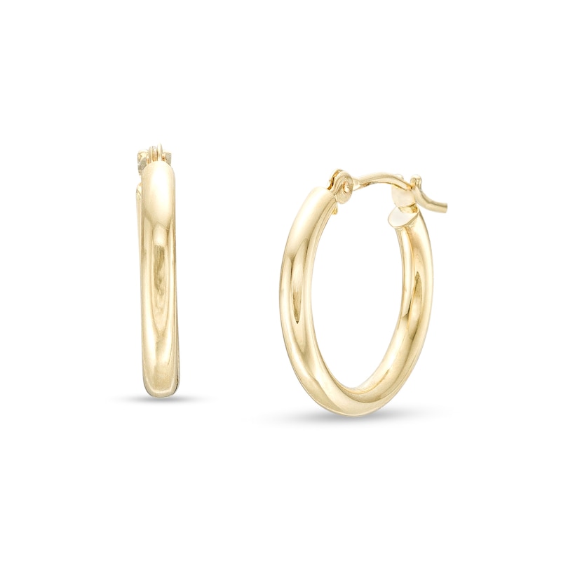 Child's 15.0mm Tube Hoop Earrings in 14K Gold