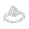Thumbnail Image 0 of Celebration Infinite™ 1-1/5 CT. T.W. Certified Pear-Shaped Diamond Frame Engagement Ring in 14K White Gold (I/SI2)