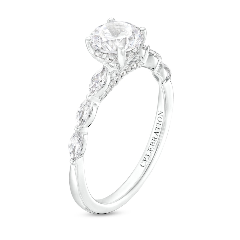 Celebration Infinite™ 1-3/4 CT. T.W. Certified Diamond Scallop Shank Engagement Ring in 14K White Gold (I/SI2)