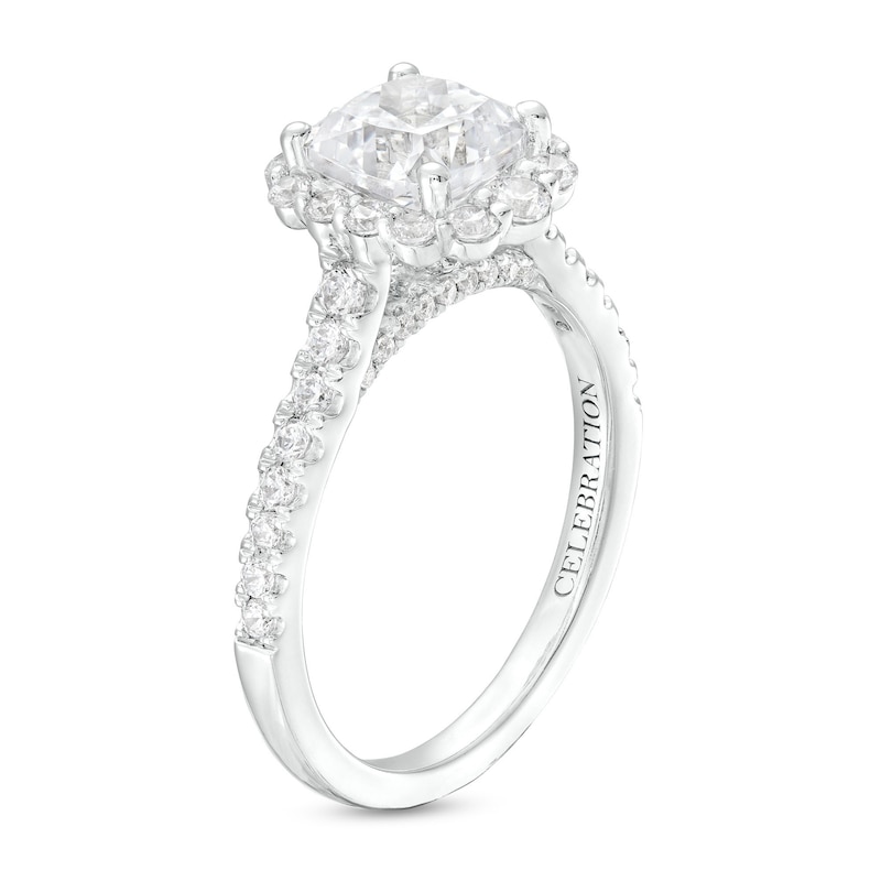 Celebration Infinite™ 2-1/4 CT. T.W. Certified Cushion-Cut Diamond Frame Engagement Ring in 14K White Gold (I/SI2)