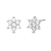 Thumbnail Image 0 of Child's Cubic Zirconia Snowflake Flower Stud Earrings in 14K White Gold
