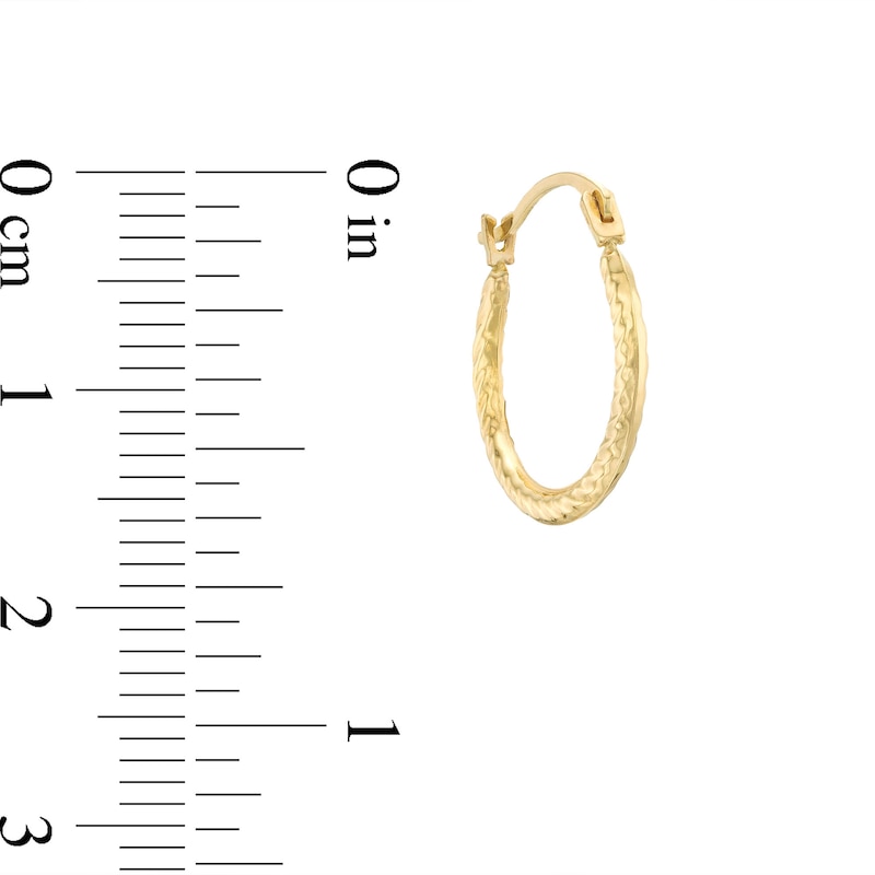 Child's 15.0mm Rope Edge Hoop Earrings in Hollow 14K Gold