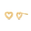 Thumbnail Image 0 of Child's Puffed Outline Heart Stud Earrings in 14K Gold