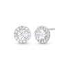 Thumbnail Image 0 of Child's Cubic Zirconia Frame Stud Earrings in 14K White Gold