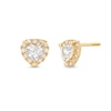 Thumbnail Image 0 of Child's Cubic Zirconia Frame Heart Stud Earrings in 14K Gold