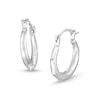 Thumbnail Image 0 of Child's Textured Octagon Hoop Earrings in Hollow 14K White Gold