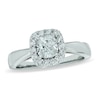Thumbnail Image 0 of Previously Owned - Celebration Lux® 1 CT. T.W. Cushion-Cut Diamond Framed Engagement Ring in 18K White Gold (H-SI2)